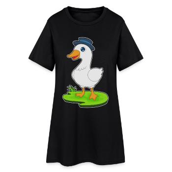 Chapeau de canard - Robe T-shirt Femme - noir - Devant