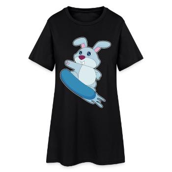 Rabbit Snowboarder Snowboard - Women’s T-Shirt Dress - black - Front