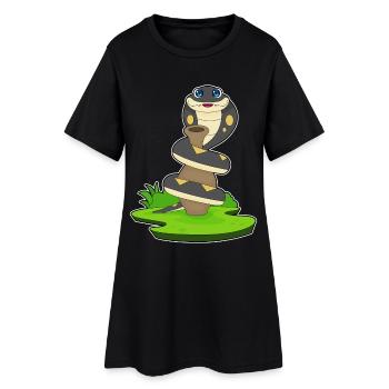 Schlange Vase - Frauen T-Shirt-Kleid - Schwarz - Vorne