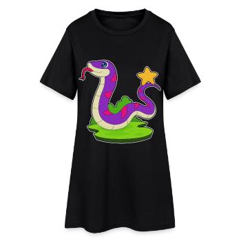Schlange Stern - Frauen T-Shirt-Kleid - Schwarz - Vorne