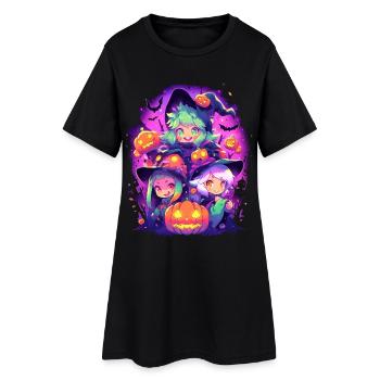 Anime Kawaii Chibi Sorcières Hallloween Cadeau - Robe T-shirt Femme - noir - Devant