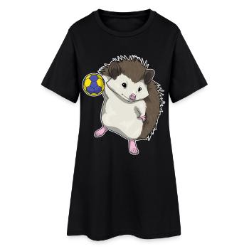 Hérisson Handballeur Handball Handball - Robe T-shirt Femme - noir - Devant