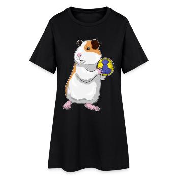 Joueur de handball cochon d’Inde handball - Robe T-shirt Femme - noir - Devant