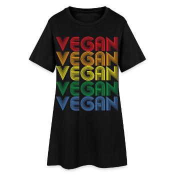 Rainbow VEGAN Statement - Women’s T-Shirt Dress - black - Front
