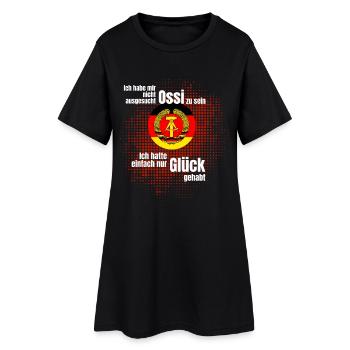 ossi ostalgie ostdeutsch spruch glück humor ironie - Frauen T-Shirt-Kleid - Schwarz - Vorne