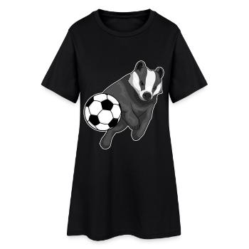 Dachs Fußballspieler Fußball - Frauen T-Shirt-Kleid - Schwarz - Vorne