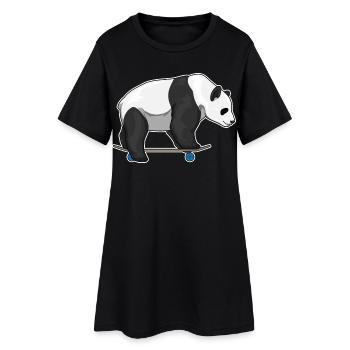 Panda Skater Skateboard - Robe T-shirt Femme - noir - Devant