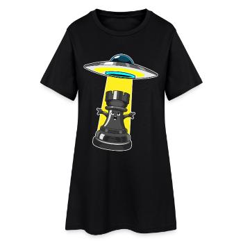 Échecs de la tour de la tour de la pièce de vaisseau spatial - Robe T-shirt Femme - noir - Devant