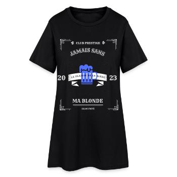 jamais sans ma blonde avec un verre de bière - Robe T-shirt Femme - noir - Devant