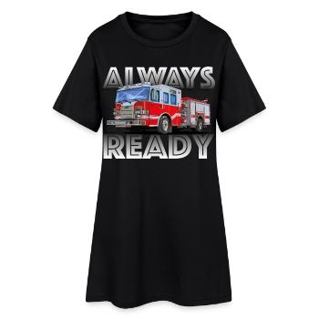 Les pompiers, votre ami et votre assistant - Robe T-shirt Femme - noir - Devant