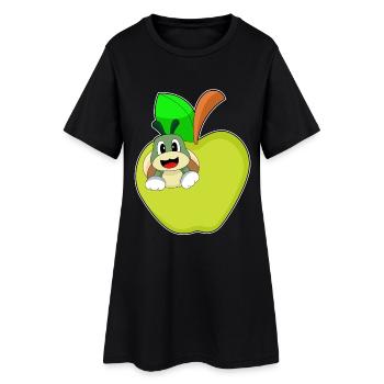 Pomme chenille - Robe T-shirt Femme - noir - Devant
