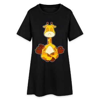Giraffe Yoga Fitness Meditation - Frauen T-Shirt-Kleid - Schwarz - Vorne