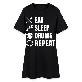 Manger des tambours de sommeil Répéter - Robe T-shirt Femme - noir - Devant