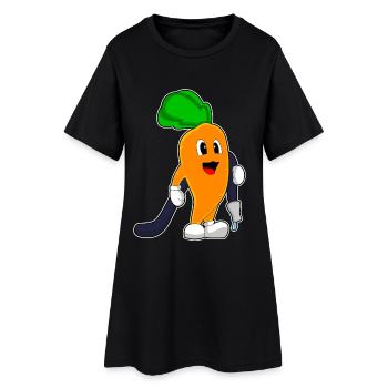 Carrot Firefighter Fire Hose Fire Brigade - Women’s T-Shirt Dress - black - Front