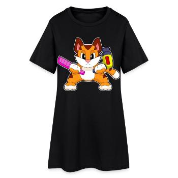Tiger Coiffeur Peigne Sèche-cheveux - Robe T-shirt Femme - noir - Devant