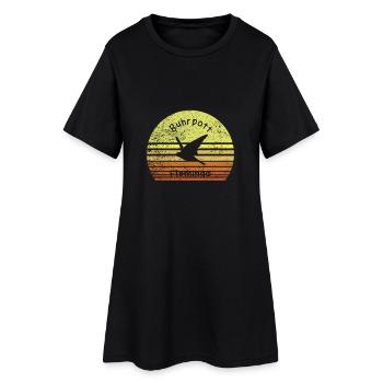 Ruhrpott Flamingo - Frauen T-Shirt-Kleid - Schwarz - Vorne