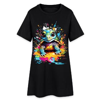 Tortue - Robe T-shirt Femme - noir - Devant