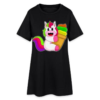 Unicorn Waffle Ice Cream - Women’s T-Shirt Dress - black - Front