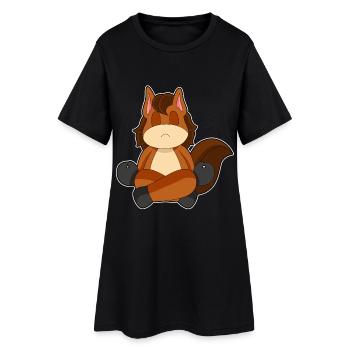 Méditation de fitness en yoga cheval - Robe T-shirt Femme - noir - Devant