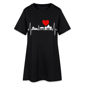 Rome Colisée Heartbeat Roma Skyline Rome Italie - Robe T-shirt Femme - noir - Devant