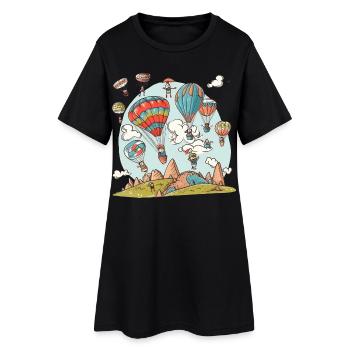 Doodle ballon - Robe T-shirt Femme - noir - Devant