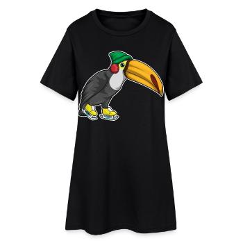 Tukan Eislaufen Schlittschuhe - Frauen T-Shirt-Kleid - Schwarz - Vorne