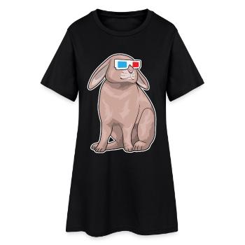 Lunettes de lapin - Robe T-shirt Femme - noir - Devant