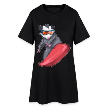 Beutelratte Snowboarder Snowboard - Frauen T-Shirt-Kleid - Schwarz - Vorne