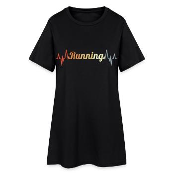 Palpitations cardiaques du coureur - Robe T-shirt Femme - noir - Devant