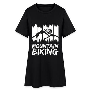 Vélo de montagne amusant - Robe T-shirt Femme - noir - Devant