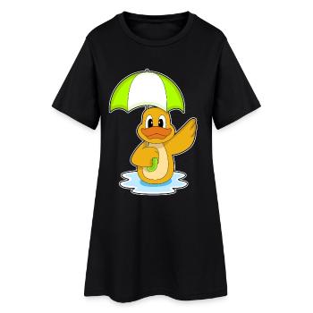 Parapluie de canard - Robe T-shirt Femme - noir - Devant