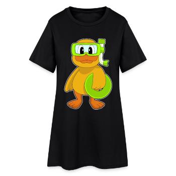 Plongée en apnéa avec plongeur de canards - Robe T-shirt Femme - noir - Devant