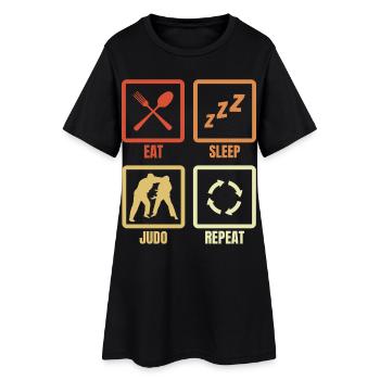 Manger Dormir Judo Répéter - Robe T-shirt Femme - noir - Devant