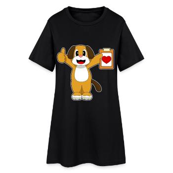 Coeur de chien - Robe T-shirt Femme - noir - Devant