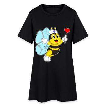 Bee Nurse Heart - Women’s T-Shirt Dress - black - Front