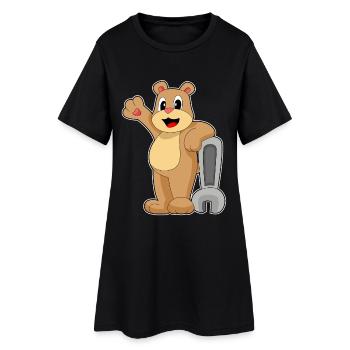 Bear Mechanic Wrench Workshop - Women’s T-Shirt Dress - black - Front