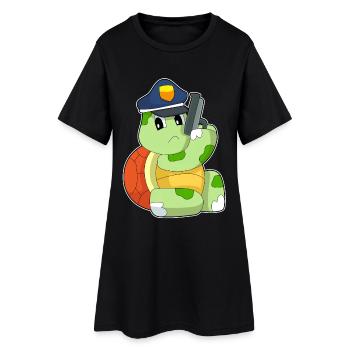 Turtle Policier Pistolet Police - Robe T-shirt Femme - noir - Devant