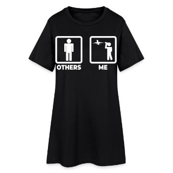 Figurine bâton Planespotter - Robe T-shirt Femme - noir - Devant
