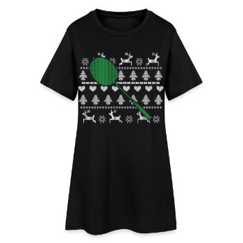 Noël de badminton - Robe T-shirt Femme - noir - Devant