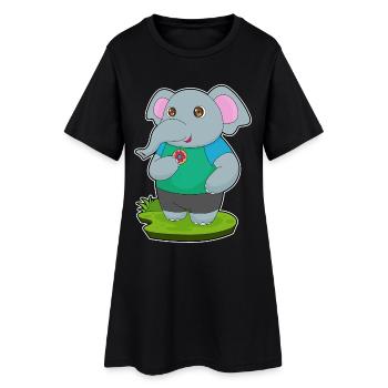 Donut d’éléphant - Robe T-shirt Femme - noir - Devant