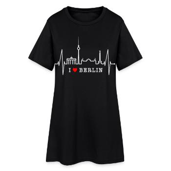 Berlin Skyline Herzschlag Herz Liebe Love Berliner - Frauen T-Shirt-Kleid - Schwarz - Vorne