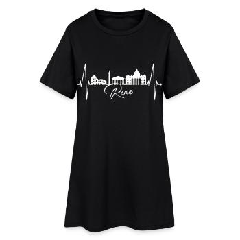 Rome Colisée Heartbeat Roma Skyline Rome Italie - Robe T-shirt Femme - noir - Devant