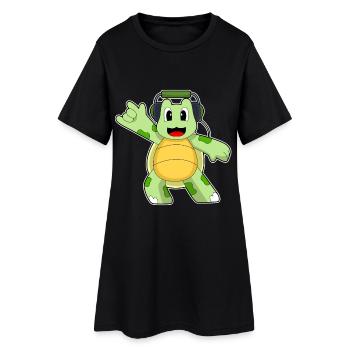 Musique des écouteurs Tortue - Robe T-shirt Femme - noir - Devant