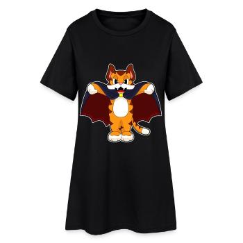 Tiger Halloween Bat - Women’s T-Shirt Dress - black - Front