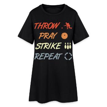 Blague de bowling - Robe T-shirt Femme - noir - Devant