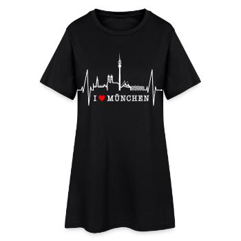 Munich Skyline Heartbeat Bayern Fan Love Munich - Robe T-shirt Femme - noir - Devant