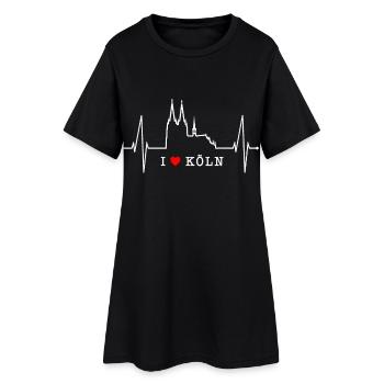 Cologne Skyline Heartbeat Heart Kölsch Love Cologne - Robe T-shirt Femme - noir - Devant