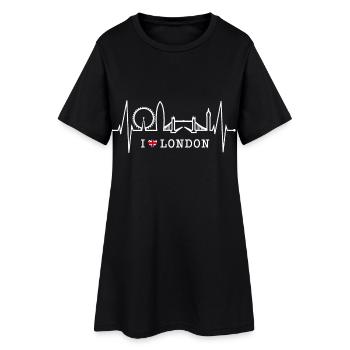 London Heartbeat Skyline England Heart Union Jack - Women’s T-Shirt Dress - black - Front