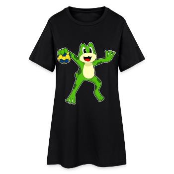 Frog Handball Joueur Handball - Robe T-shirt Femme - noir - Devant