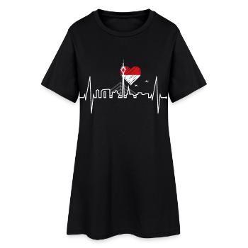 Dusseldorf Skyline Heartbeat Cher Düsseldorf - Robe T-shirt Femme - noir - Devant